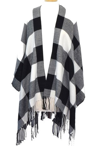 Black & Red Buffalo Pattern Cape