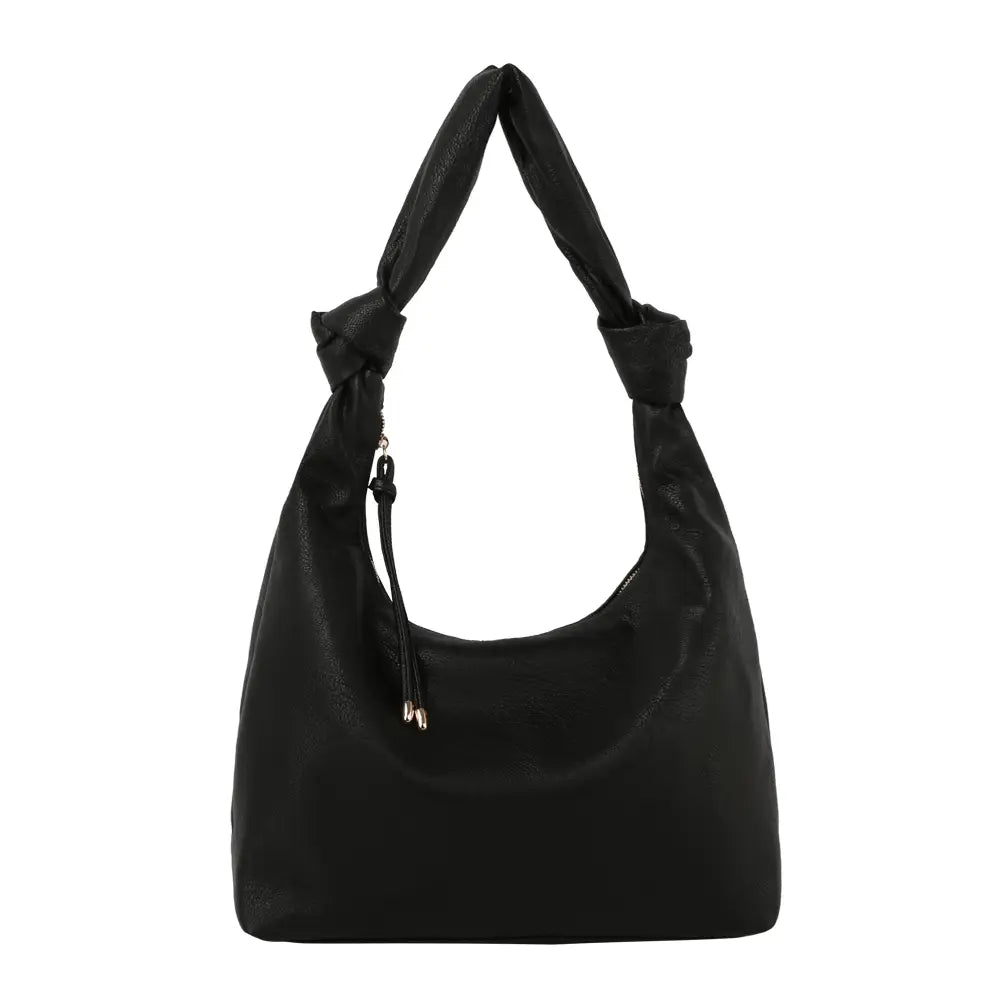Double Knotted Handle Hobo Shoulder Bag