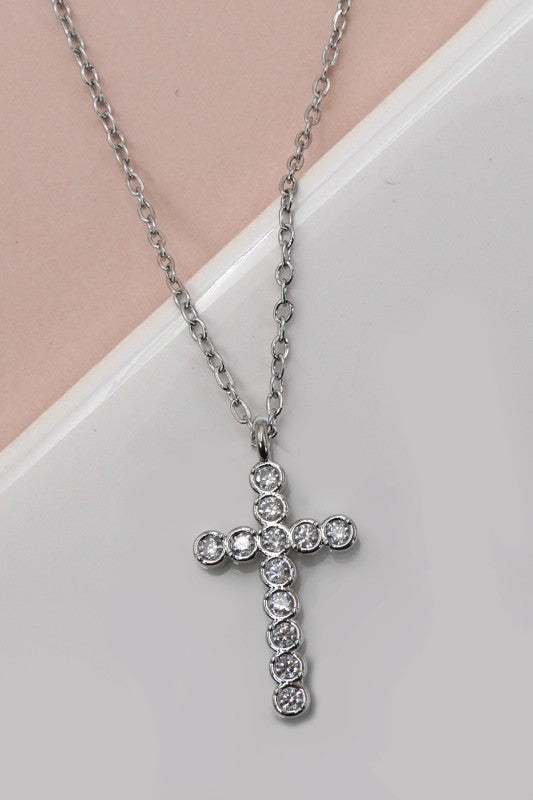 18k Stainless Steel Tarnish Free Cross Necklace