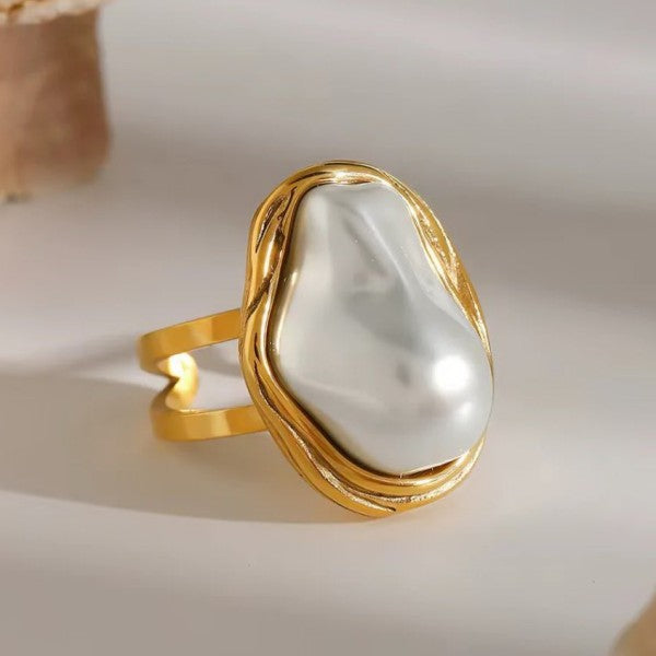 18k Stainless Steel Tarnish Free Pearl Rings