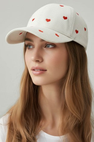Heart Embroidery Baseball Cap