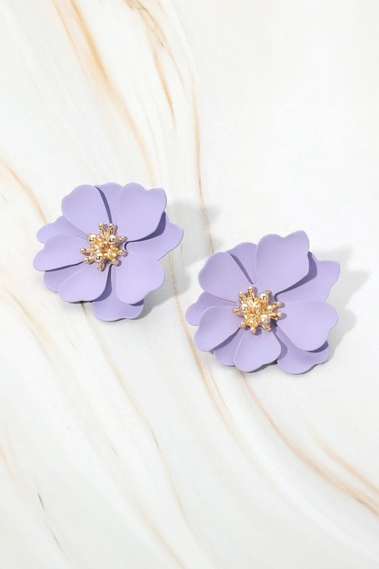 Layered Petal Flower Earrings