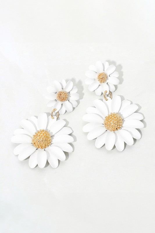 Double Floral Drop Earrings