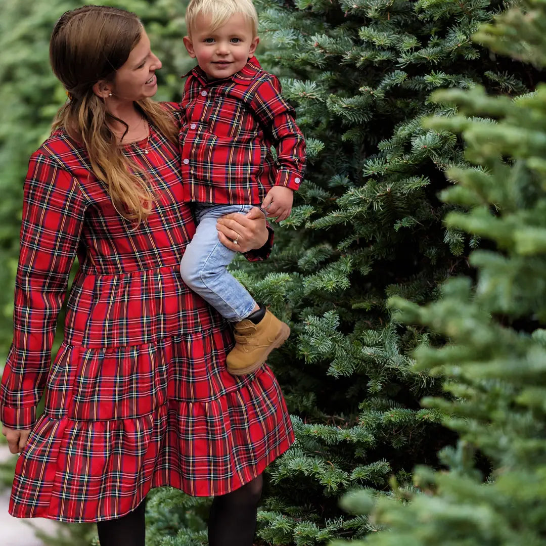 Christmas Red Tartan Plaid Dress
