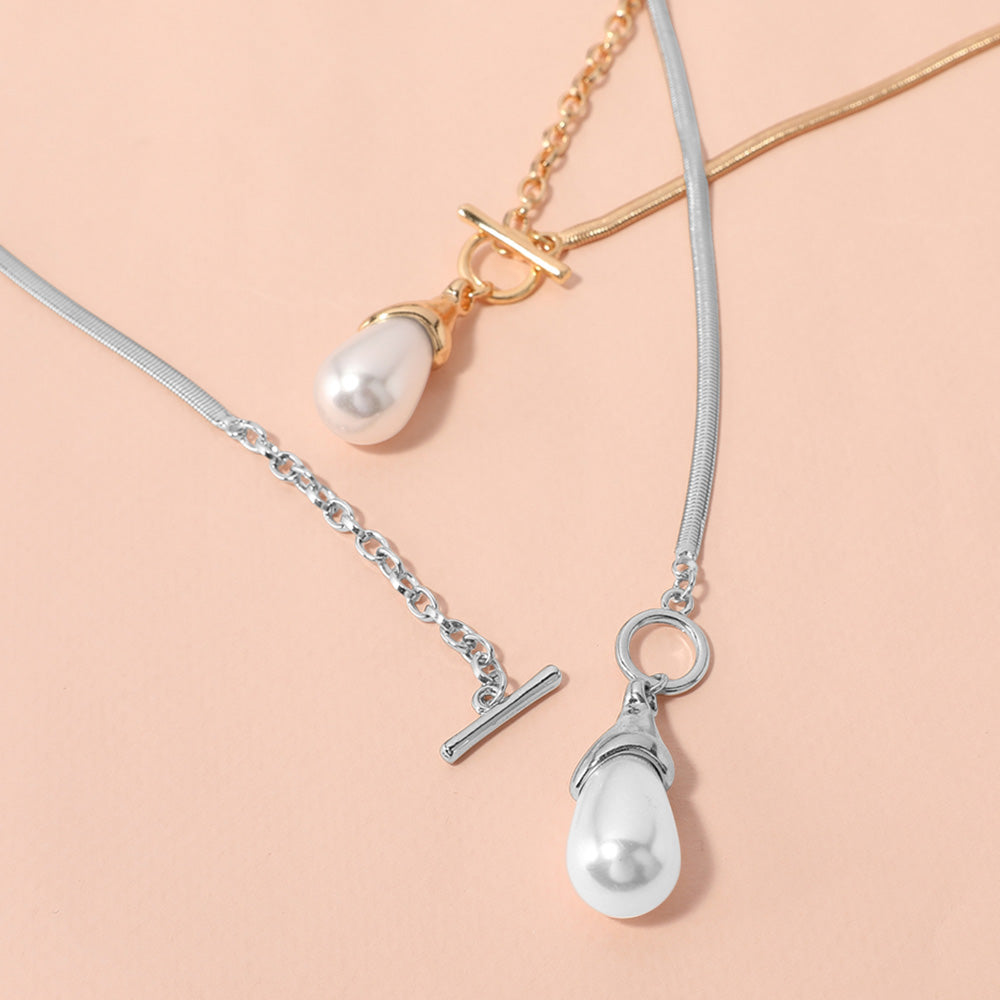 SECRET BOX_Pearl Toggle Pendant Necklace
