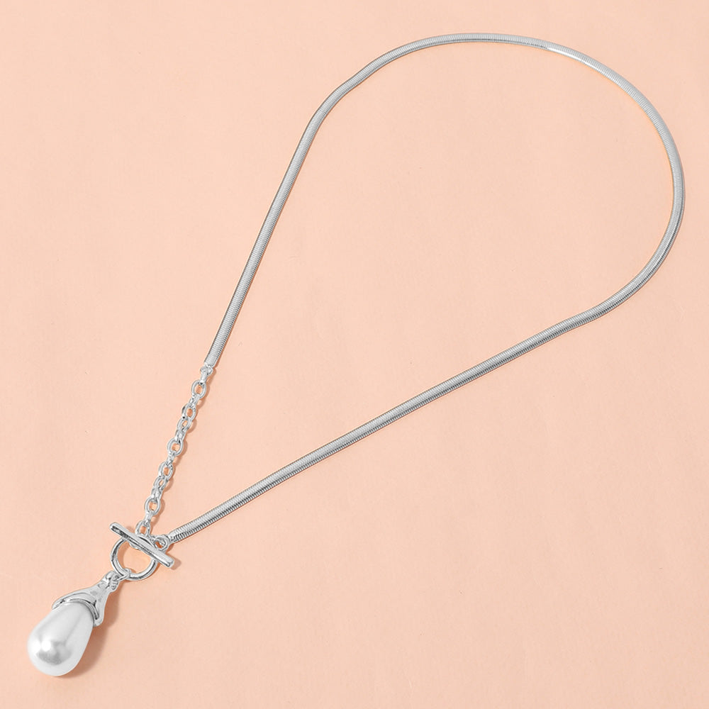 SECRET BOX_Pearl Toggle Pendant Necklace