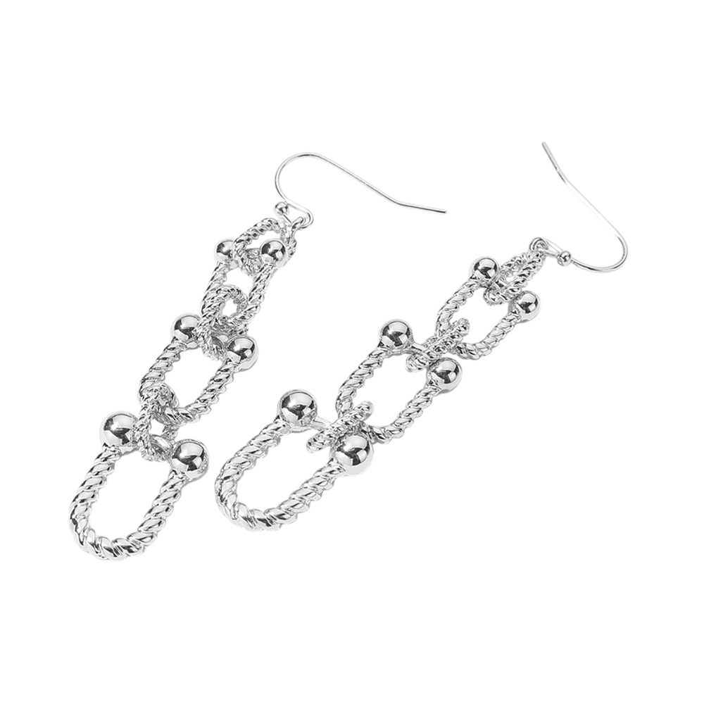 Textured Hardware Link Dropdown Earrings