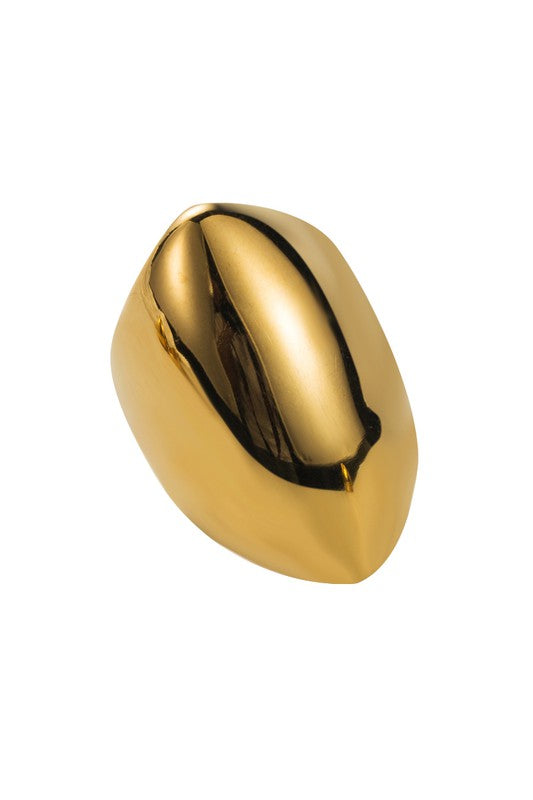 Stainless Steel Gold Geometric Ring- Size 7