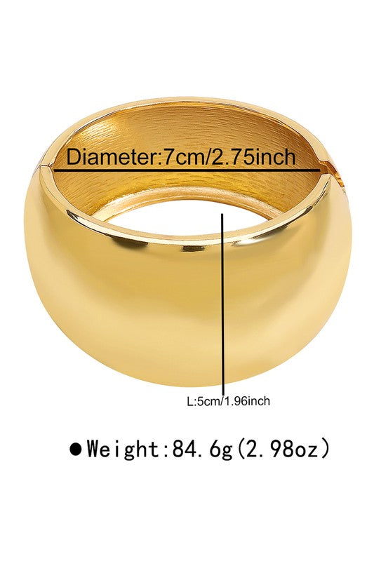 Chunky Wide Metal Bangle Bracelet