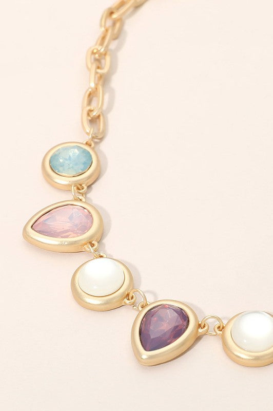 Multi Charm Link Accent Necklace