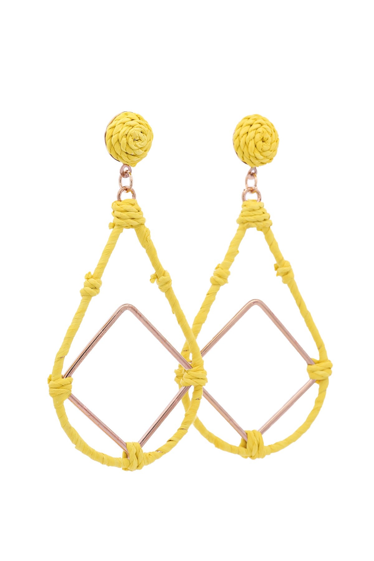 Raffia Open Teardrop with Dia Drop Earrings