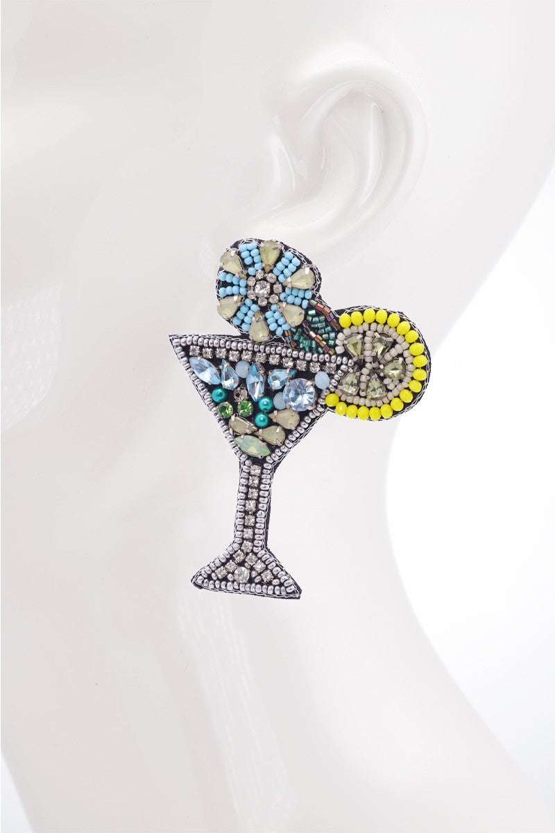 Cocktail w/ Bead Drop Earrings