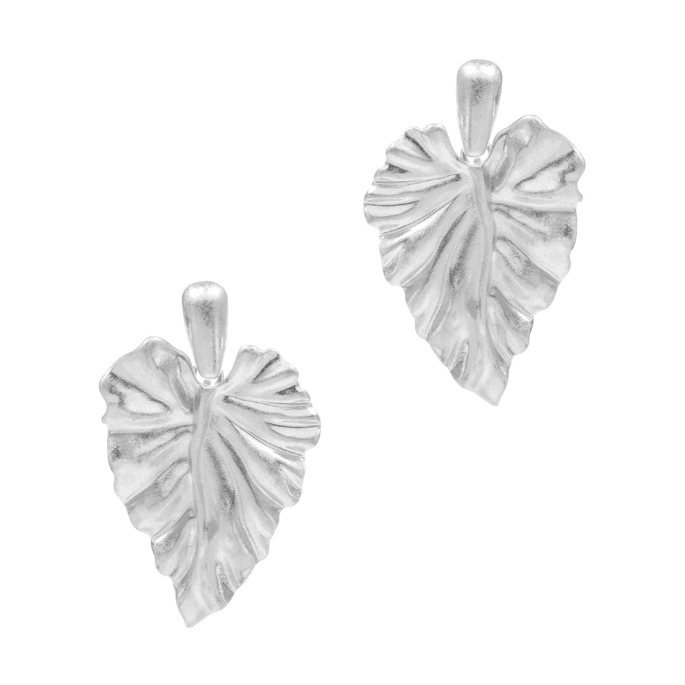 Metal Leaf Dangle Earrings