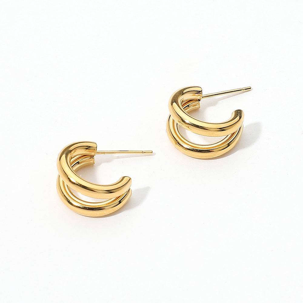 Stainless Steel Split Mini Hoop Earrings