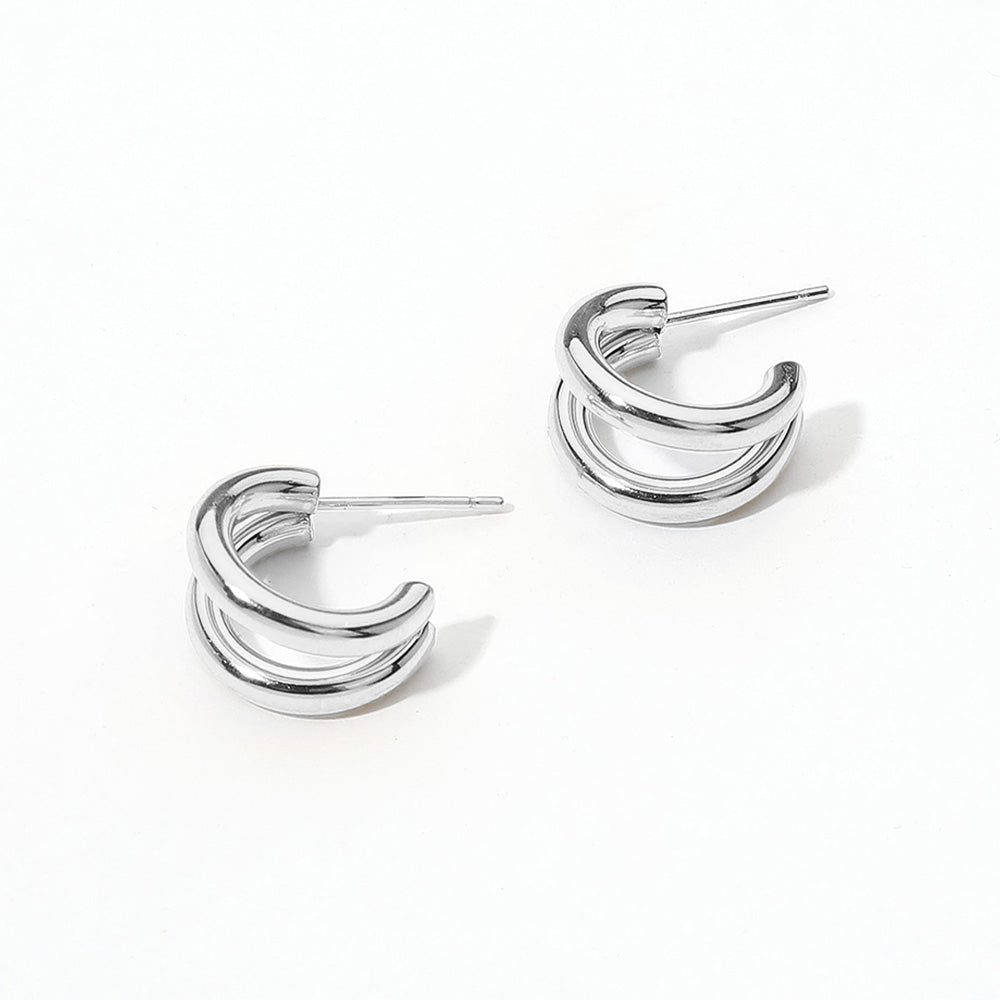 Stainless Steel Split Mini Hoop Earrings