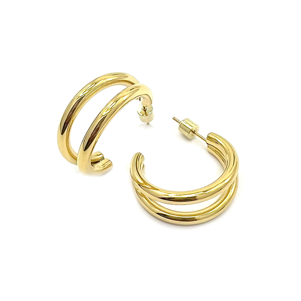 Stainless Steel Split Hoop Earrings