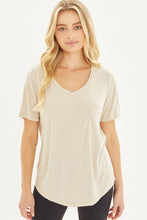 Load image into Gallery viewer, Knit Solid Jersey Basic V-Neck T-Shirt
