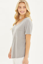 Load image into Gallery viewer, Knit Solid Jersey Basic V-Neck T-Shirt
