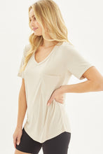 Load image into Gallery viewer, Knit Solid Jersey Basic V-Neck T-Shirt
