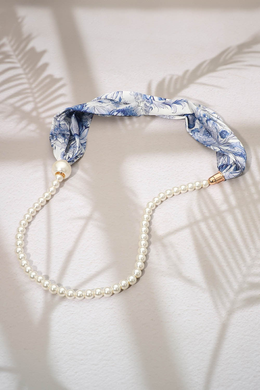 fabric Scarf Pearl Magnetic Necklace