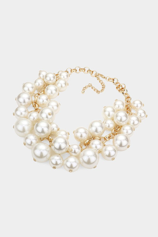 Chunky Pearl Collar Necklace