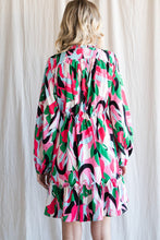Load image into Gallery viewer, Colorful Floral Print Button-Up Drawstring Dress
