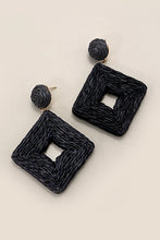 Load image into Gallery viewer, RAFFIA SQUARE DROP EARRINGS
