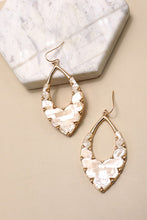 Load image into Gallery viewer, FAUX SHELL FILIGREE BACK OVAL DROP EARRINGS
