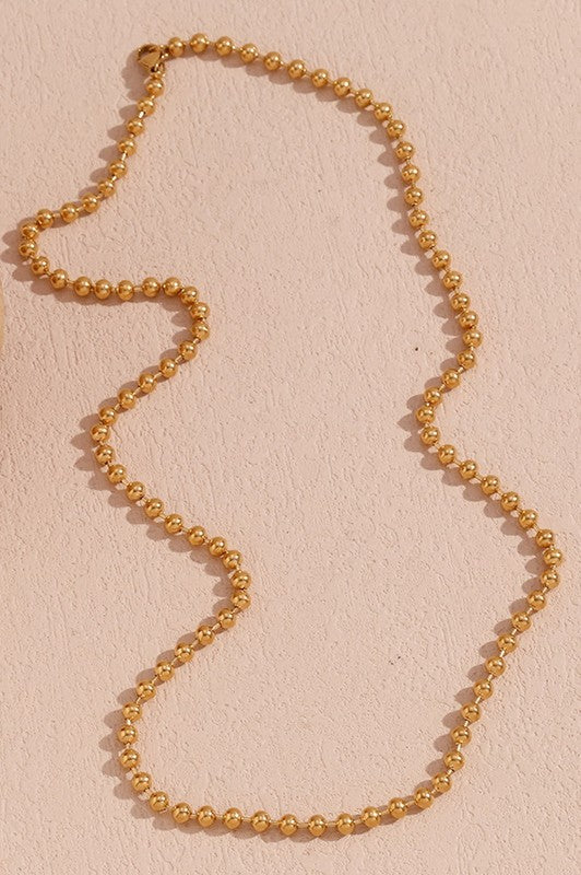 18k Stainless Steel Tarnish Free Beaded Necklace