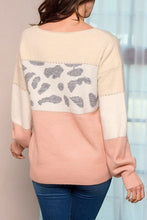 Load image into Gallery viewer, COLORBLOCK ANIMAL PRINT PULLOVER SWEATER
