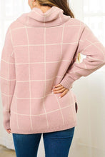 Load image into Gallery viewer, TURTLE NECK CHECKERS PRINT PULLOVER SWEATER
