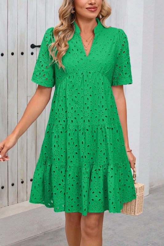 Embroidered Lace Hollow Dress