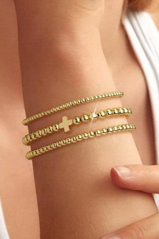 Cross Multilayer Ball Chain Bracelet