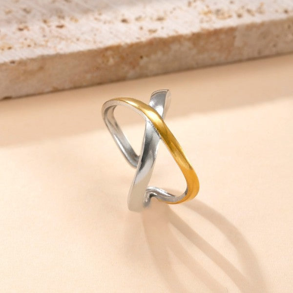 18k Stainless Steel Tarnish Free Two Tone Ring