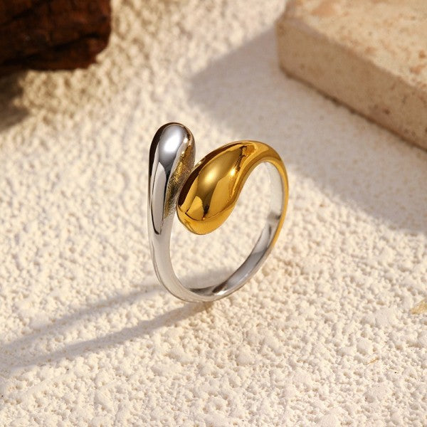18k Stainless Steel Tarnish Free Two Tone Ring (Copy)