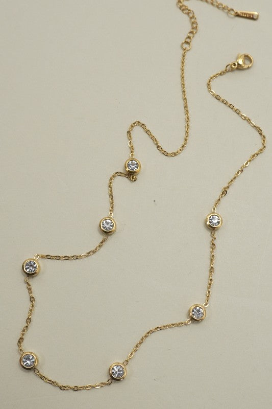 18k Stainless Steel Tarnish Free Rhinestone Neck