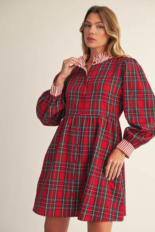 Button Down Plaid Dress