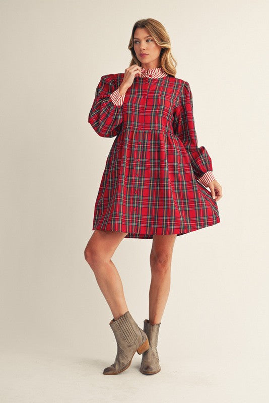 Button Down Plaid Dress