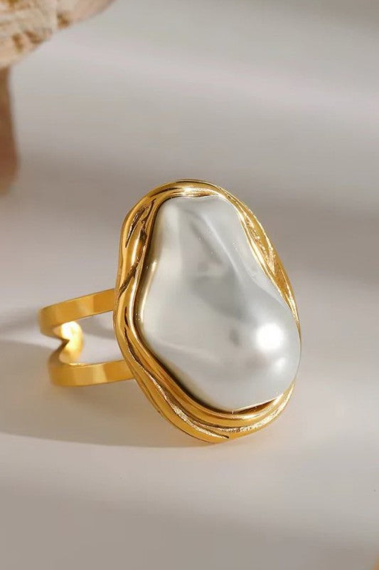 18k Stainless Steel Tarnish Free Pearl Rings