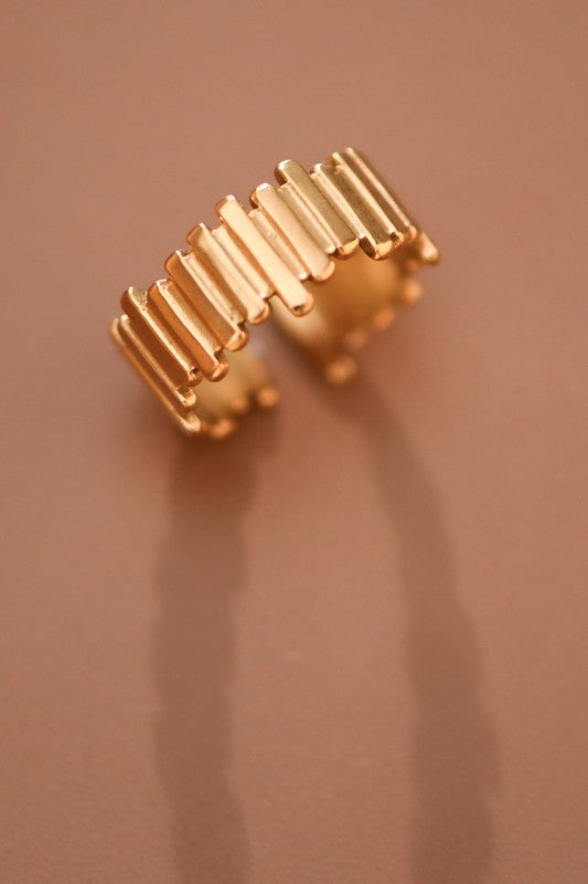 18k Non-tarnish Stainless Steel Adjustable Ring