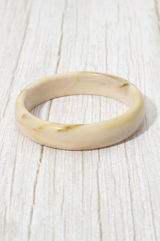Chunky Marbled Resin Round Bangle Bracelet