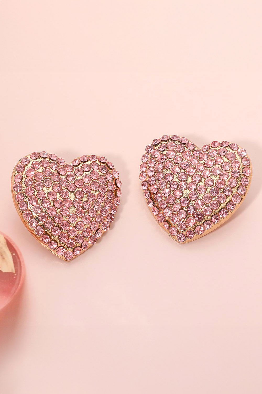 Bold Rhinestone Paved Heart Earrings