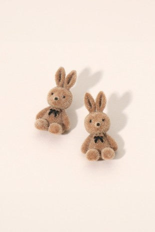 Fuzzy Bunny Stud Earrings
