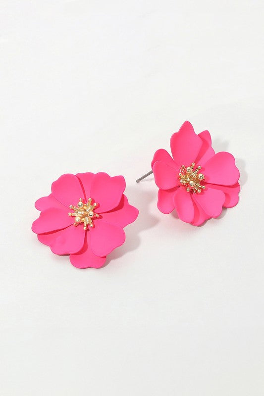 Layered Petal Flower Earrings