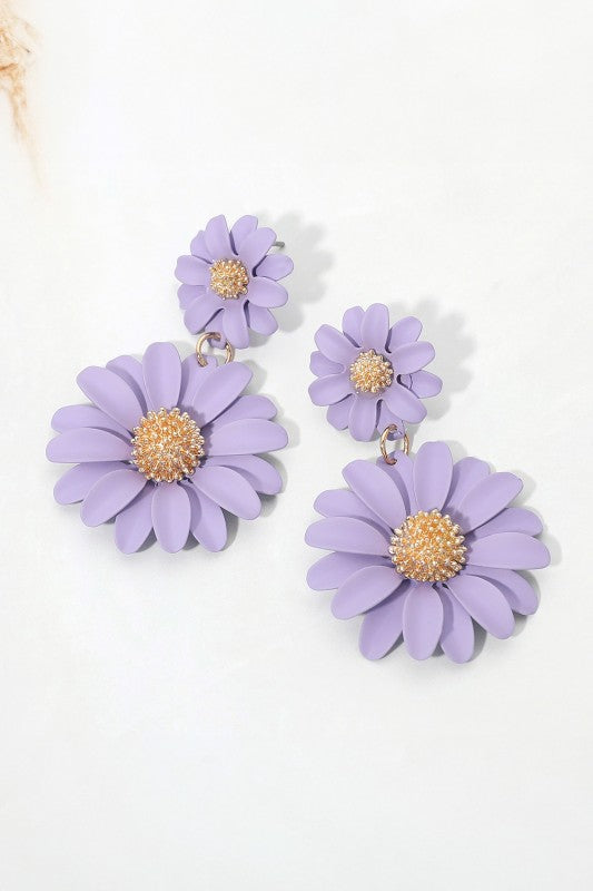 Double Floral Drop Earrings
