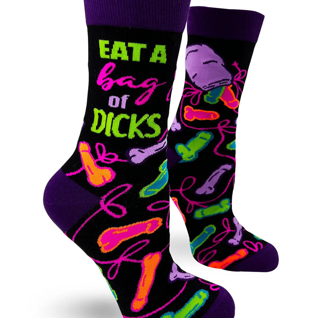 Eat a Bag of Dicks Sassy Women's Novelty Crew Socks