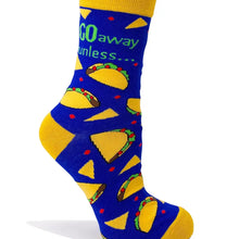 Load image into Gallery viewer, Go Away Unless You Have Tacos Women&#39;s Novelty Crew Socks
