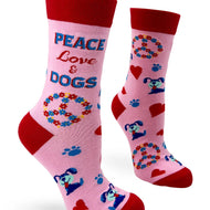 Peace Love and Dogs Women's Crew Socks