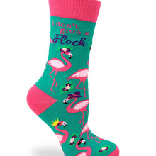 Load image into Gallery viewer, I Don&#39;t Give A Flock Women&#39;s Crew Socks Featuring Pink Flami
