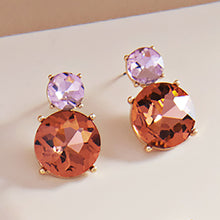 Load image into Gallery viewer, Double Round Crystal Stone Earrings
